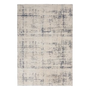 Nourison Rustic Textures 47&quot x 71&quot Fabric Indoor Rug in Ivory/Blue Painterly