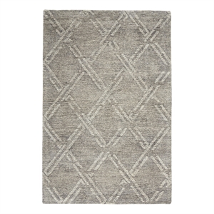 Nourison Venosa 63&quot x 87&quot Fabric Indoor Rug in Gray/Ivory Finish