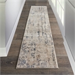 Nourison Concerto 12' Runner Beige Gray Fabric Modern Area Rug (12' Runner)