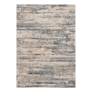 Nourison Rustic Textures 63&quot x 87&quot Fabric Indoor Rug in Beige/Gray Painterly