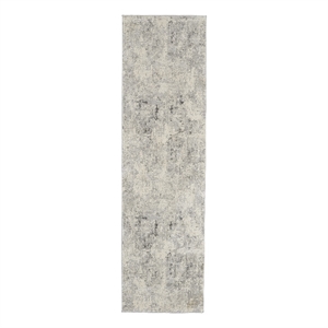 Nourison Rustic Textures 26&quot x 90&quot Fabric Indoor Rug in Gray/Beige Painterly