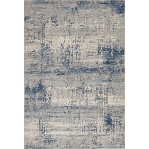 Nourison Rustic Textures 5'3&quot x 7'3&quot Ivory/Blue Artistic Indoor Rug