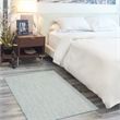 Nourison Courtyard 3' x 5' Ivory Aqua Fabric Modern Area Rug (3' x 5')