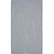 Nourison Courtyard 3' x 5' Ivory Blue Fabric Modern Area Rug (3' x 5')