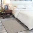 Nourison Courtyard 3' x 5' Ivory Charcoal Fabric Modern Area Rug (3' x 5')