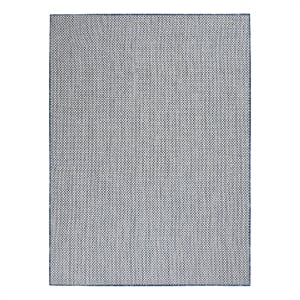 Nourison Courtyard 60&quot x 84&quot Fabric Indoor/Outdoor Rug in Ivory Blue