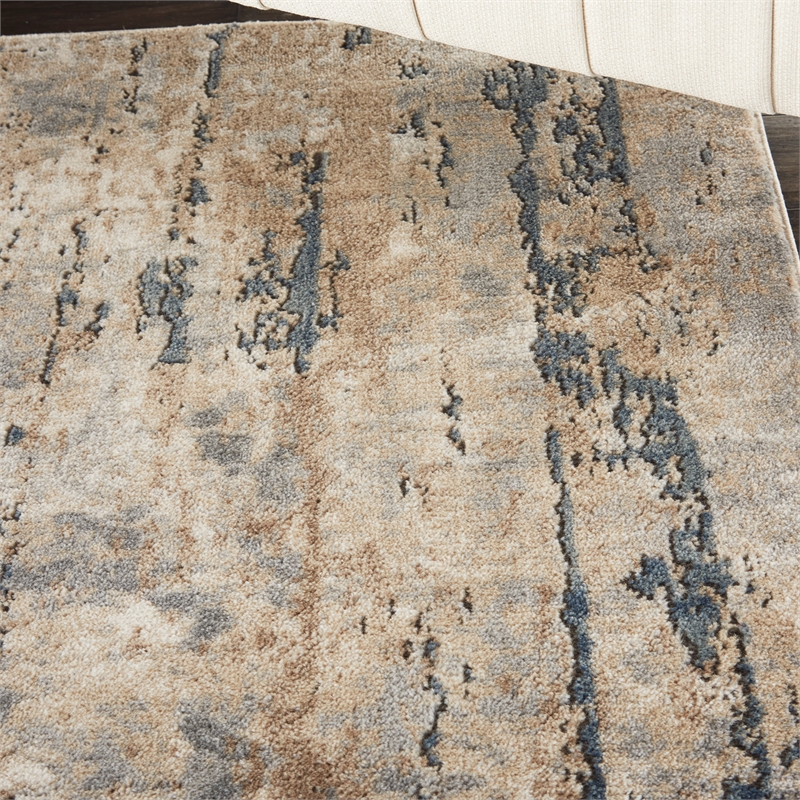 Nourison Concerto 6' x 9' Beige Gray Fabric Modern Area Rug (6' x 9')