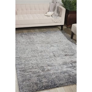 Nourison Gemstone 66&quot x 89&quot Wool Indoor Rug in Hematite Black