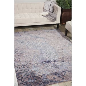 Nourison Gemstone 66&quot x 89&quot Wool Indoor Rug in Sapphire Blue