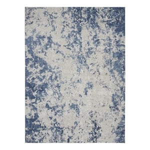 Nourison Rustic Textures 94&quot x 126&quot Fabric Indoor Rug in Gray/Blue Painterly