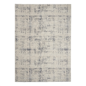 Nourison Rustic Textures 94&quot x 126&quot Fabric Indoor Rug in Ivory/Blue Painterly