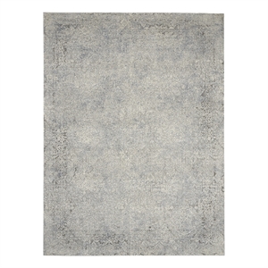 Nourison Rustic Textures 94&quot x 126&quot Fabric Indoor Rug in Ivory & Blue Painterly