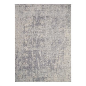 Nourison Rustic Textures 94&quot x 126&quot Fabric Indoor Rug in Ivory/Silver Painterly