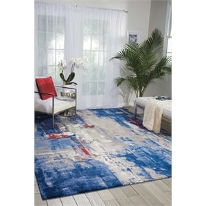 Nourison Twilight 66&quot x 96&quot Wool Indoor Rug in Gray/Blue Finish
