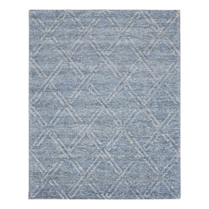 Nourison Venosa 99&quot x 138&quot Fabric Indoor Rug in Blue/Ivory Finish