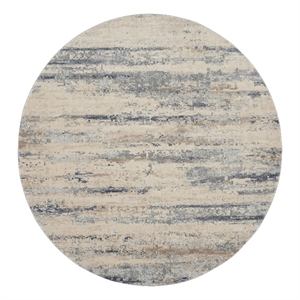 Nourison Rustic Textures 94&quot Round Fabric Indoor Rug in Beige/Gray Painterly