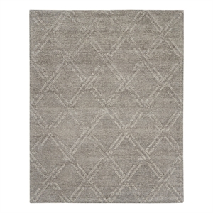 Nourison Venosa 93&quot x 117&quot Fabric Indoor Rug in Gray/Ivory Finish