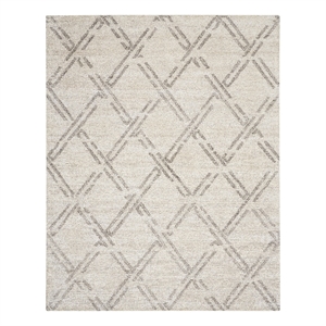 Nourison Venosa 93&quot x 117&quot Fabric Indoor Rug in  Ivory/Gray Finish