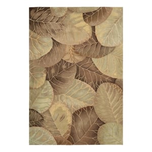 Nourison Tropics 96&quot x 132&quot Wool Indoor Rug in Brown/Green Floral