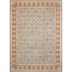 Nourison Tropics 96&quot x 132&quot Wool Indoor Rug in Plum Purple Floral Finish