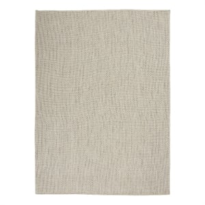 Nourison Courtyard 72&quot x 108&quot Fabric Indoor/Outdoor Rug in Ivory Silver