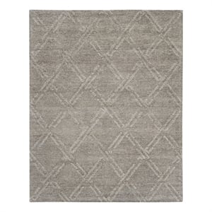 Nourison Venosa 99&quot x 138&quot Fabric Indoor Rug in Gray/Ivory Finish