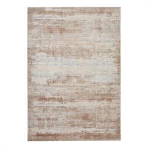 Nourison Rustic Textures 94&quot x 126&quot Fabric Indoor Rug in Beige Painterly Finish