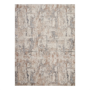 Nourison Rustic Textures 94&quot x 126&quot Fabric Indoor Rug in Beige & Gray Painterly