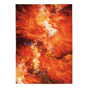 Nourison Le Reve 93&quot x 117&quot Fabric Indoor Rug in Red Flame Artistic