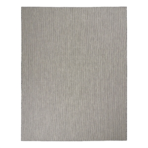 Nourison Courtyard 96&quot x 120&quot Fabric Indoor/Outdoor Rug in Ivory Charcoal