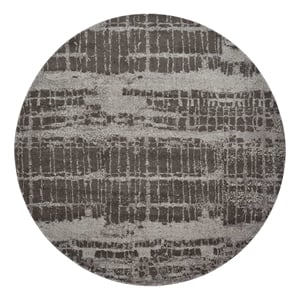 Nourison Twilight 96&quot Round Wool Indoor Rug in Hazel Charcoal Finish