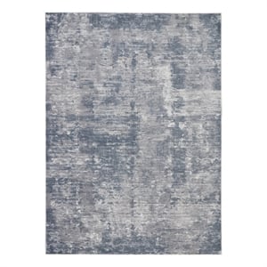 Nourison Rustic Textures 94&quot x 126&quot Fabric Indoor Rug in Gray Painterly