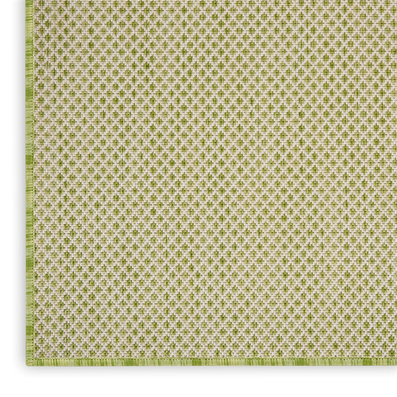 Nourison Courtyard 9' x 12' Ivory Green Fabric Modern Area Rug (9' x 12')