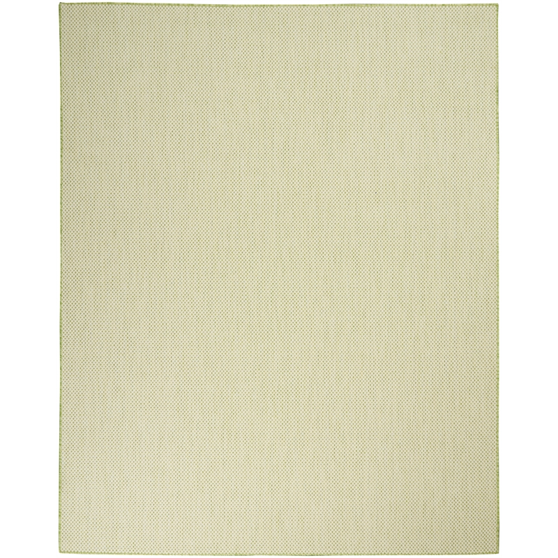 Nourison Courtyard 9' x 12' Ivory Green Fabric Modern Area Rug (9' x 12')