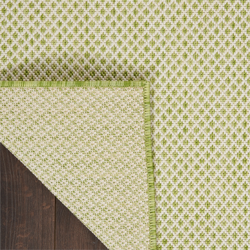 Nourison Courtyard 9' x 12' Ivory Green Fabric Modern Area Rug (9' x 12')