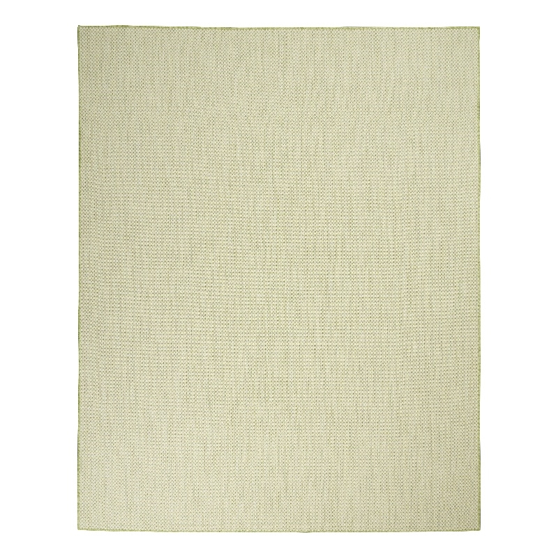 Nourison Courtyard 9' x 12' Ivory Green Fabric Modern Area Rug (9' x 12')