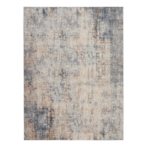 Nourison Rustic Textures 111&quot x 153&quot Fabric Indoor Rug in Gray/Beige Painterly