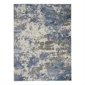 Nourison Rustic Textures 111&quot x 153&quot Fabric Indoor Rug in Gray/Blue Painterly
