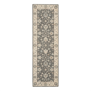 Nourison Living Treasures 30&quot x 96&quot Wool Indoor Rug in Gray-Ivory
