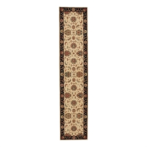 Nourison Living Treasures 30&quot x 144&quot Wool Indoor Rug in Ivory-Black