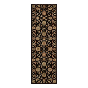 Nourison Living Treasures 30&quot x 96&quot Wool Indoor Rug in Black