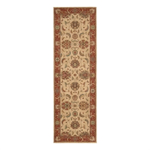 Nourison Living Treasures 30&quot x 96&quot Wool Indoor Rug in Ivory-Red