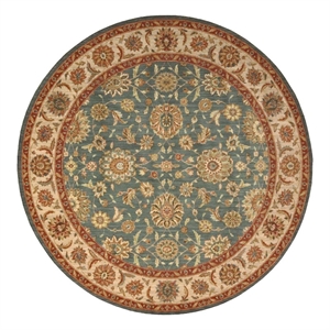 Nourison Living Treasures 70&quot Round Wool Indoor Rug in Aqua Blue