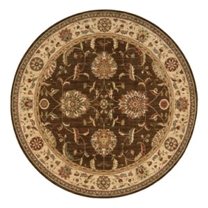 Nourison Living Treasures 70&quot Round Wool Indoor Rug in Brown