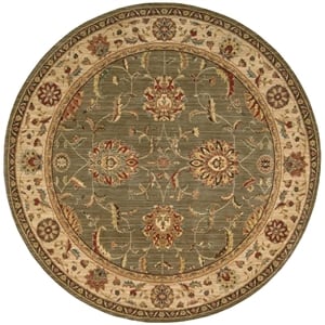 Nourison Living Treasures 70&quot Round Wool Indoor Rug in Green