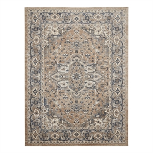 Nourison Concerto 7' x 10' Beige Gray Fabric Farmhouse Area Rug (7' x 10')