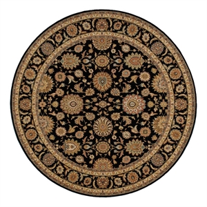 Nourison Living Treasures 94&quot Round Wool Indoor Rug in Black