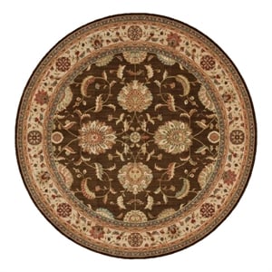 Nourison Living Treasures 94&quot Round Wool Indoor Rug in Brown