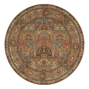 Nourison Living Treasures 94&quot Round Wool Indoor Rug in Multi-Color