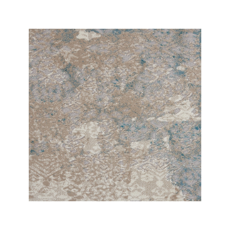 nourison karma 3'9&quot x 5'9&quot ivory/light blue farmhouse & country indoor rug